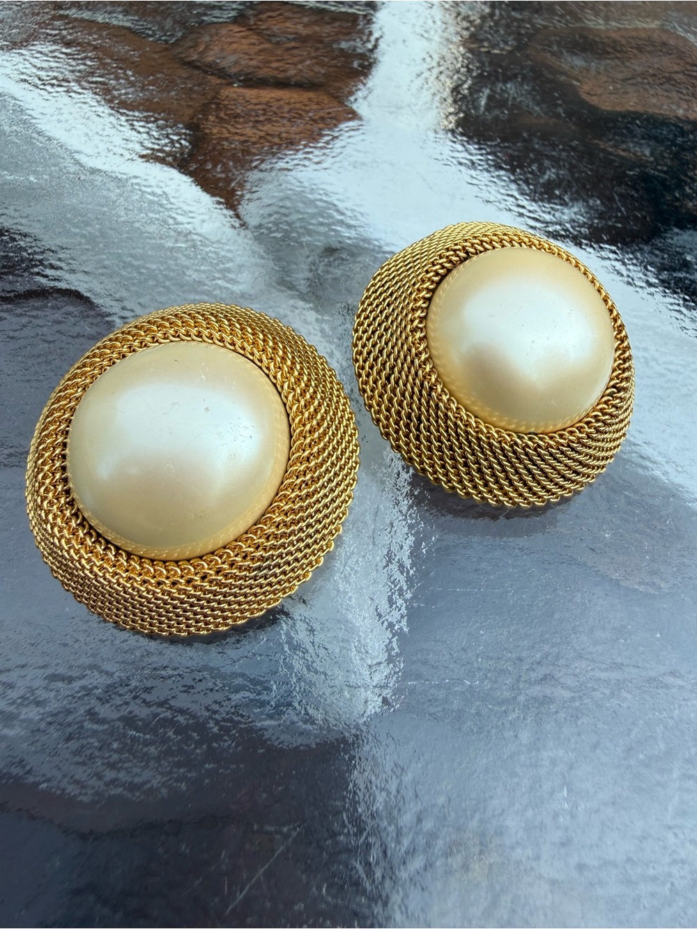 Joan Rivers Vintage Gold Tone Clip-On Earrings